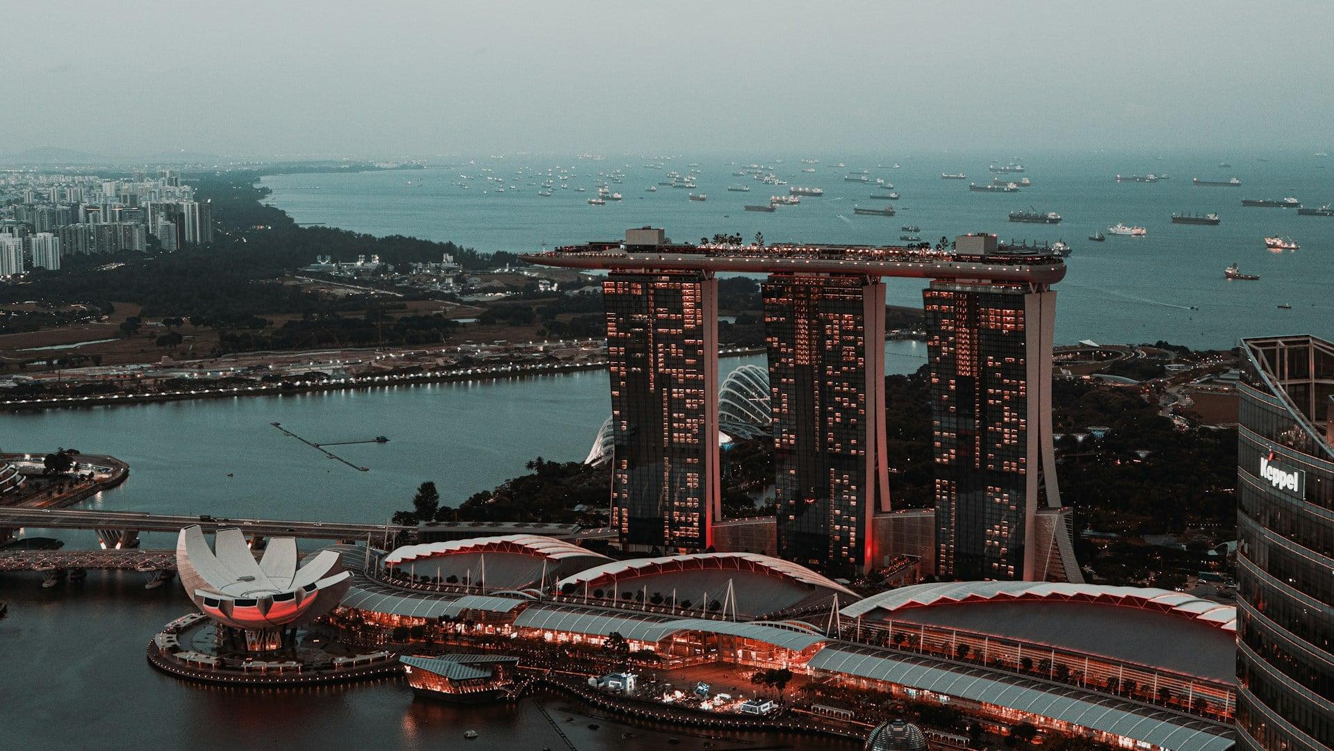 Marina Bay Sands, Singapore at dusk